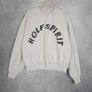 Sunday Service Sweatshirt Mens Medium Cream Holy Spirit Fleece Pullover Yeezy